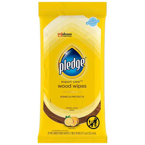 Pledge Furniture Polish Wipes, 12 x 24″, 24 Wipes, PK12 336297 Pledge 336297