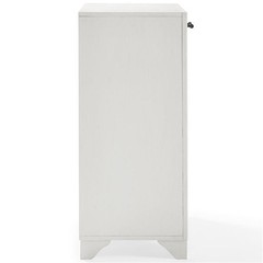 Crosley Furniture Tara Wood Laundry Hamper in Vintage White/Black