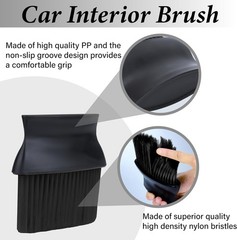Interior Detailing Brush for Dashboard, Air Vents, and Leather – Color: Black