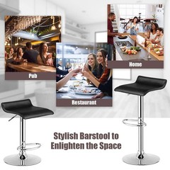Modern Backless Bar Stools Set of 4 Swivel Adjustable Chrome Hydraulic Black