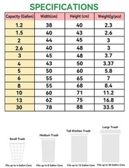 WAIKAS 8 Gallon Trash Bags, 40 Count, Garbage Bags, No Flaps/Ties, 55x68cm,8….