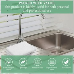 100% Cotton Terry Towel Cleaning Rags White 14’x17’|Pack of 60|Grade White Ra…