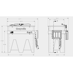Graymills Ph922-A Parts Washer, Aqueous, 30 Gal., Cap 200 Lb.
