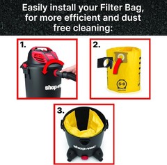 Shop-Vac 9067133 High Efficiency Disposable Vacuum Filter 5-8 gal, Yellow