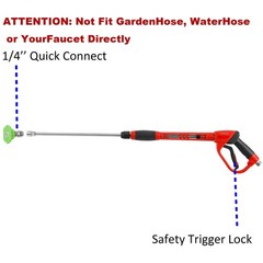 Tool Daily Deluxe Pressure Washer Gun, with Replacement 40inch, Black, Red