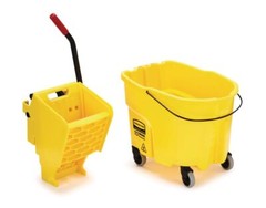 WaveBrake 35 Qt Yellow Mop Bucket with Integrated Wringer and Pour Spout