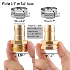 4 Set Garden Hose Repair Connector Fit for 3/4″ or 5/8″ hose(Female & Male)
