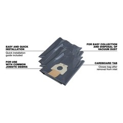 Milwaukee 49-90-1954 Plastic Dust Bags for 8 Gallon Dust Extractor, 5 Pack