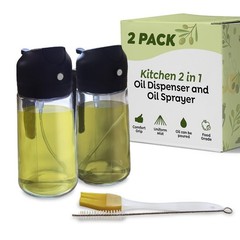 FULL OF INNOVATION 2 PACK Kitchen 2 in 1 Oil Dispenser and Sprayer Yellow