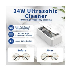 DK SONIC 450ML Ultrasonic Cleaner,24W Household Ultrasonic Jewelry Cleaner wi…