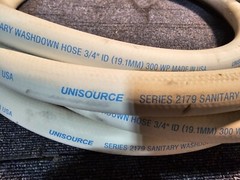 Unisource Series Sanity Washdown Hose 3/4″ X 50′ w 3/4″ X 1/2” 300 WP 2179 EPDM