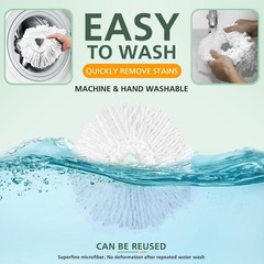 4 Pack Spin Mop Refill Replacement Head whitemop-4+1, 4pc+base 1pc