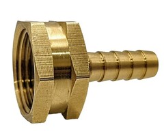 GRIDTECH Brass Garden Hose Adapter 3/8″ Barb x 3/4″ GHT Female, Gold