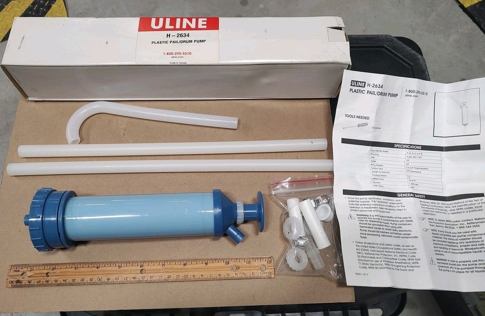 NEW ULINE H-2634 Plastic Pail/Drum Pump