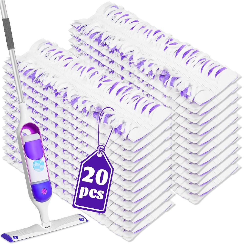 Kusroie 20 Pack Disposable Mop Pads Compatible Swiffer Power Mop Pads