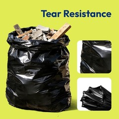 Heavy Duty Trash Bags 33 Gallon 30 Count, 1.0 Mil, Strong Black Garbage Bags,…