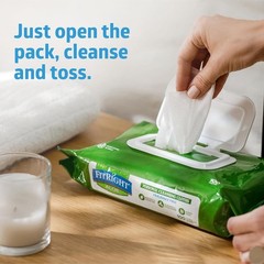 “FitRight Aloe Fragrance-Free Quilted Wet Wipes, 8 x 12 Inches, Pack of 48 Wipes