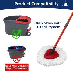 Mop Replace Heads Handle and 1 Sets + 2 White + 1 Base