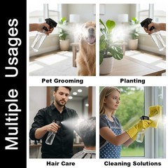 Hethyo Plastic Spray Bottles 12oz Mist Spraying Bottle Continuous Clear-2pcs