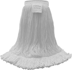 Professional Nylon Looped-End Wax Mop (6 Pack) – Medium Size with Narrow Band