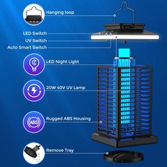 Garuted Bug Zapper Outdoor Mosquito Zapper 3 In 1 Rechargeable Bug Zapper