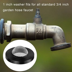 20 Pcs Hose Washer with Screen Filter Washers Stainless Steel & 1 inch, black