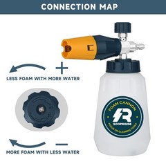 Sooprinse Foam Cannon with 1/4 Inch Quick Connector, Yellow+Dark Green+Black