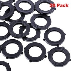 20 Pack Garden Hose Rubber Washers with Self Locking Tabs Black Seal Set