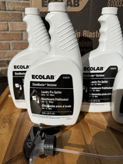 (4) Ecolab 6100374 StainBlaster Destainer Laundry Pre-Spotter 22oz w/Sprayer