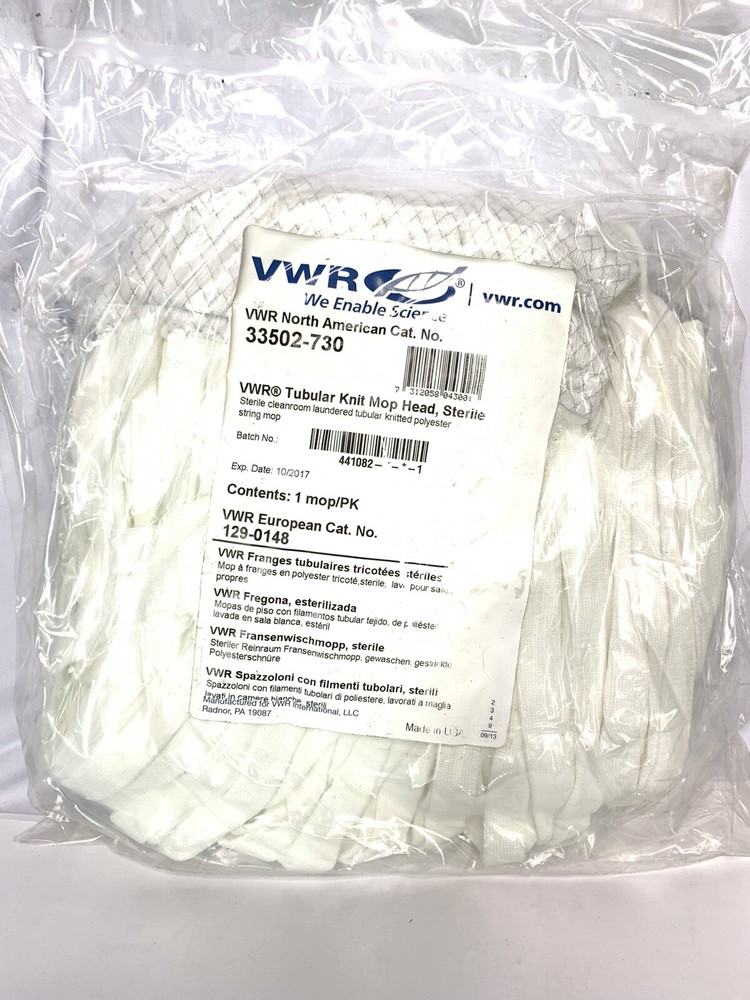 Lot Of 1 VWR Sterile Tubular Knit Mop Heads 33502-730 See Description