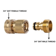 HQMPC Garden Hose Quick Connect Solid Brass Connector 6 Sets, Gold