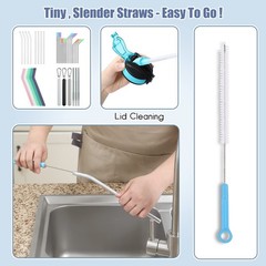 16″ Bottle Brush Cleaner for Water – Long Handle 2 Piece Set, Blue