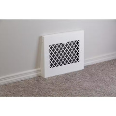 Tuscan 15 In. X 12 In. Steel Gravity Baseboard Floor Register, White/Powder Coat