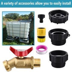 SNUTUYA 3-Size IBC Tote Adapter, 275-330 Gallon 0.472 inches, Brass