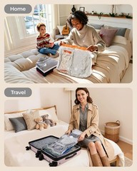 Vacuum Bags for Travel with Rechargeable Air Pump, Portable Space Saver Bags for