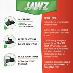 JT Eaton 409 Jawz Indoor Plastic Mouse Trap for Solid or Liquid Bait, Instant Ki