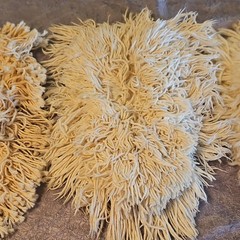 Vintage 3 COTTON COMMERCIAL DUST MOP HEAD ROUND HOLE U SHAPE SPLIT POCKET USA