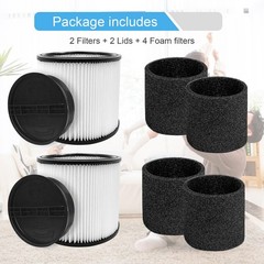 CERO 90304 Replacement Filter for Shop Vac 90304, 6.2 inches, Black-2Pack