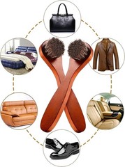 Youngjoy 6 Pieces Horsehair Shine Shoes Brush kit Polish Dauber Applicators,