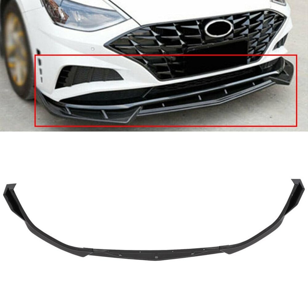 Glossy Black Front Bumper Lip Spoiler for 2020-2021 Sonata PP