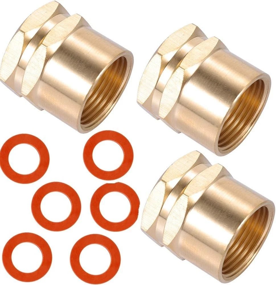 Brass Pipe to Hose Fitting,3/4 NPT 3/4NPT female 3/4 GHT female, Red
