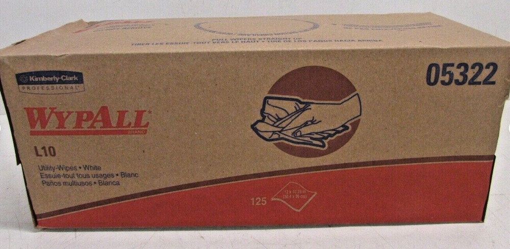 Kimberly-Clark 05322 L10 Wypall 125Pk utility wipe paper towel 10.25×12″A10A11