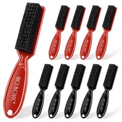NICEMOVIC Barber Clipper Cleaning Brushes, 10 Pcs Plastic Handle Black&Red
