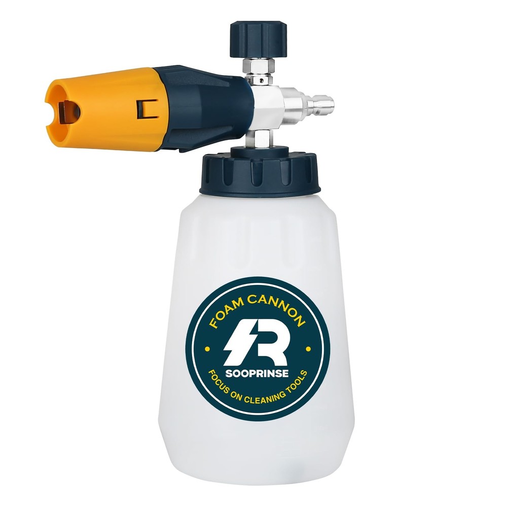 Sooprinse Foam Cannon with 1/4 Inch Quick Connector, Yellow+Dark Green+Black