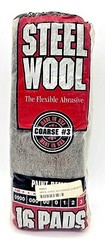 #3 Steel Wool Coarse Grade 3 Rhodes American Homax PACK OF 16 PADS