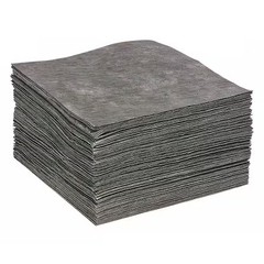 Spilltech-Sorbent Pad, 23 gal, 15 in x 19 in, Universal, Gray, 100 PK|119407