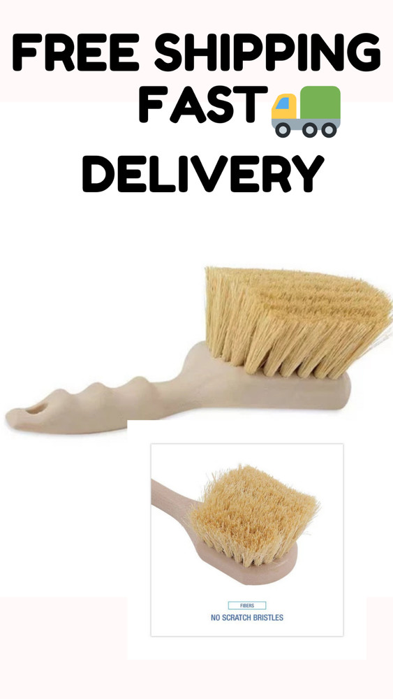 8.5″ Utility Brush – Tampico Bristles, Plastic Tan Handle Scrubber