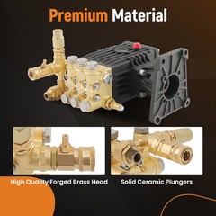 Pressure Washer Pump 4000PSI 4GPM 1.0″ Horizontal Triplex Shaft Water Pump
