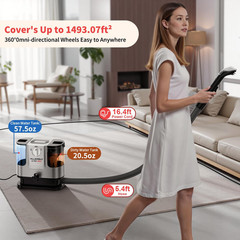 Upholstery Carpet Cleaner, MUJERBAY 17.5*12.9*7.5 inch, Stainless Black