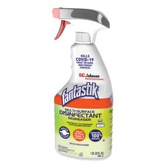 Fantastik Multi-Surface Disinfectant Degreaser, Herbal Scent, 32 oz Bottle, 3/PK